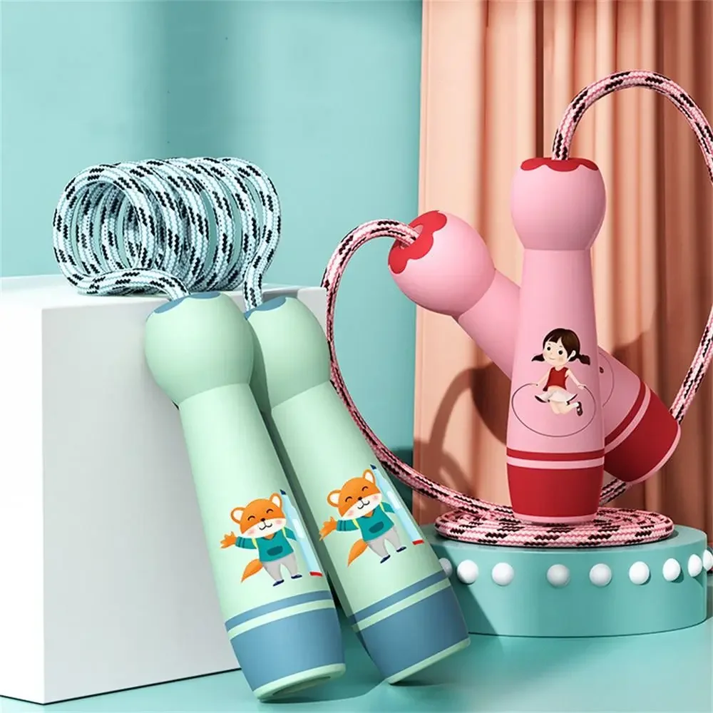 Women Men Adjustable Child Jumping Rope Cotton Rope Fillet Design Skipping Ropes Cartoon Colourful Kids Jump Kids Exercise
