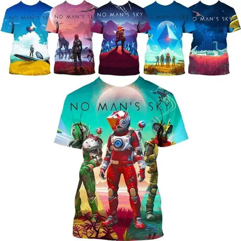 3D No Man'S Sky Printed Magliette Uomo Cartoon Game T-Shirt Abbigliamento Donna Harajuku Fashion Streetwear Funny Kids Tee Shirts Tops