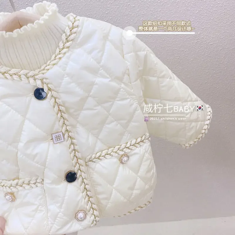 Winter New Kids Baby Girls Solid Color Waterproof Thicken Fleece Plush Top Outfits Children Clothing Jacket Outwear 0-7Y