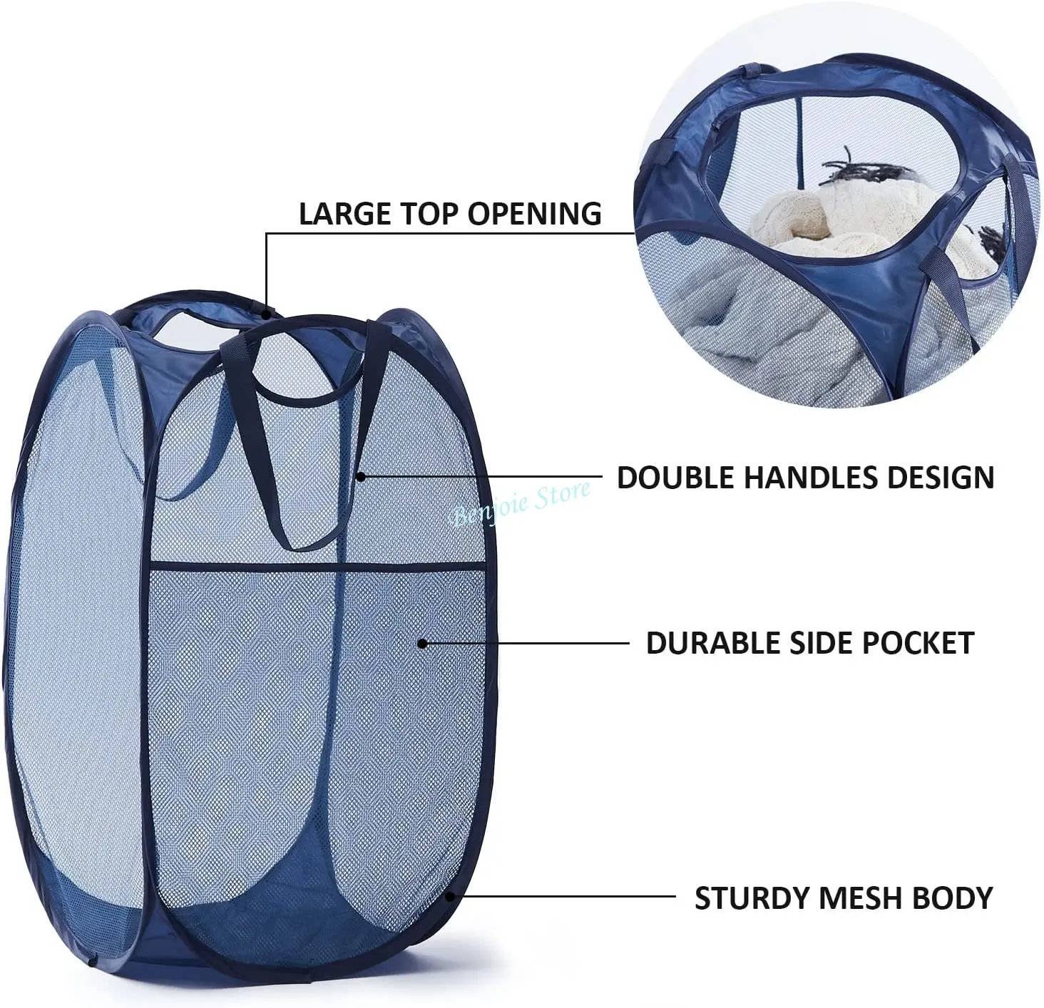 Mesh Dirty Laundry Basket Hamper Foldable Laundry Basket with Durable Handles Pop Up Clothes Storage Baskets laundry basket laundry hamper clothes basket