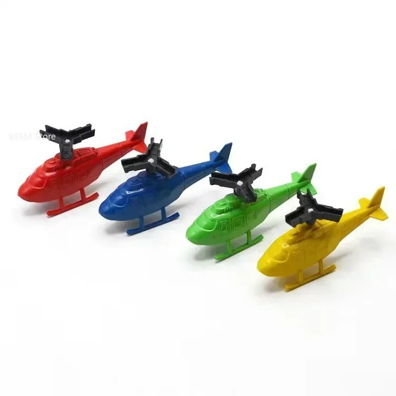 Aviation Model Copter Handle Pull Line Helicopter Plane Outdoor Toys for Kids Playing Drone Drawstring Plane Children's Day Gift 6