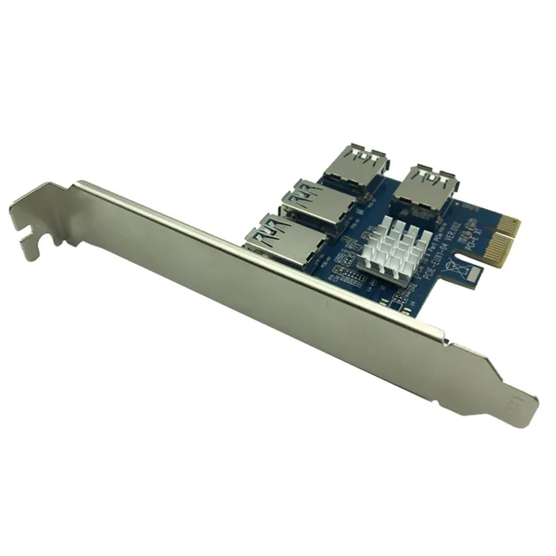 Adattatore da PCI-e a PCI-e 1 Turn 4 Slot PCI-Express da 1x a 16x USB 3.0 Mining Special Riser Card convertitore PCIe per BTC Miner Mining
