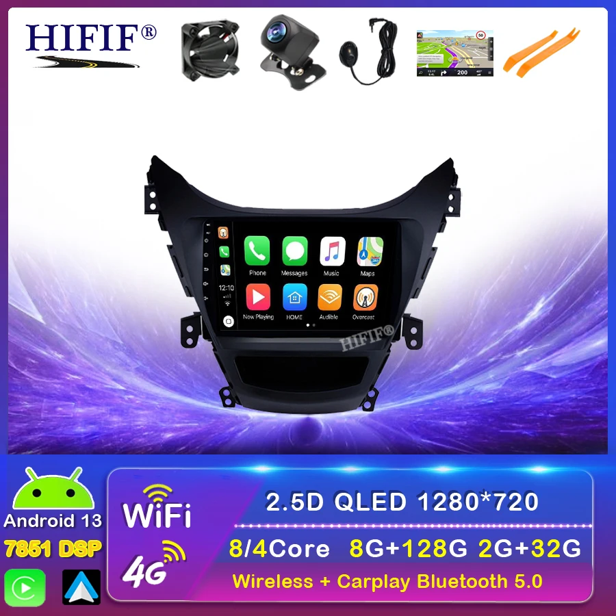 

Автомагнитола 2 din на Android 13 для Hyundai Elantra Avante I35 2011-2016, мультимедийный видеоплеер с GPS-Навигатором, стерео, Раздельный экран
