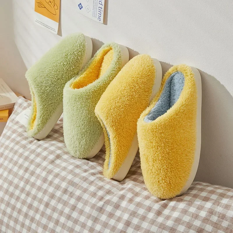 Women Slippers House Soft Home Cotton Slipper Autumn Winter Indoor Light Floor Shoes Men Silence Slides Bedroom Japanese Style