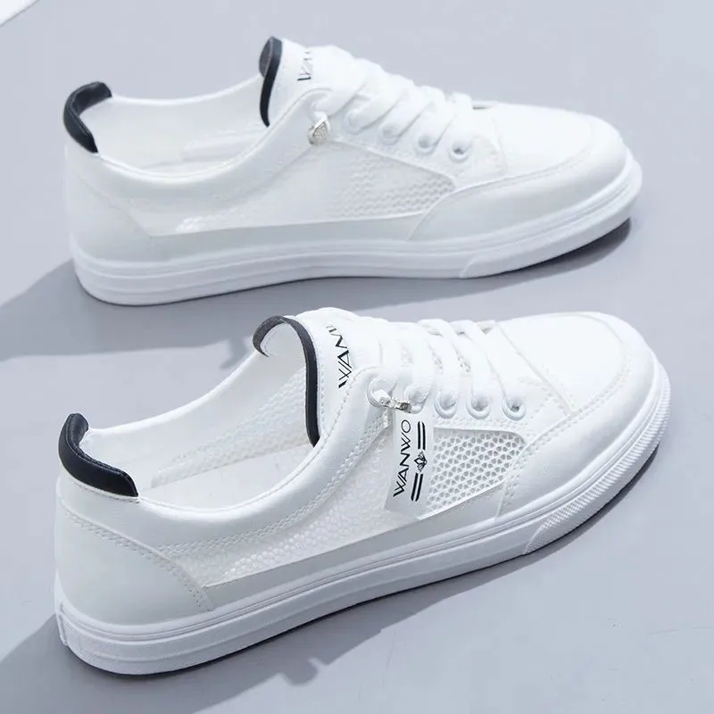 New Moccasins Woman Summer Loafers White Flat Rubber Sole Vulcanize Sports Flat Shoes Female Pu Leather Sneakers 6505