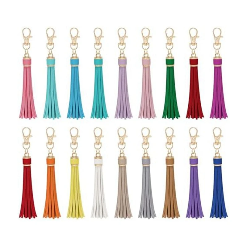 

18Pcs Artificial Leather Tassel Faux Leather Tassel Leather Tassels For Handbag Keychain And Craft