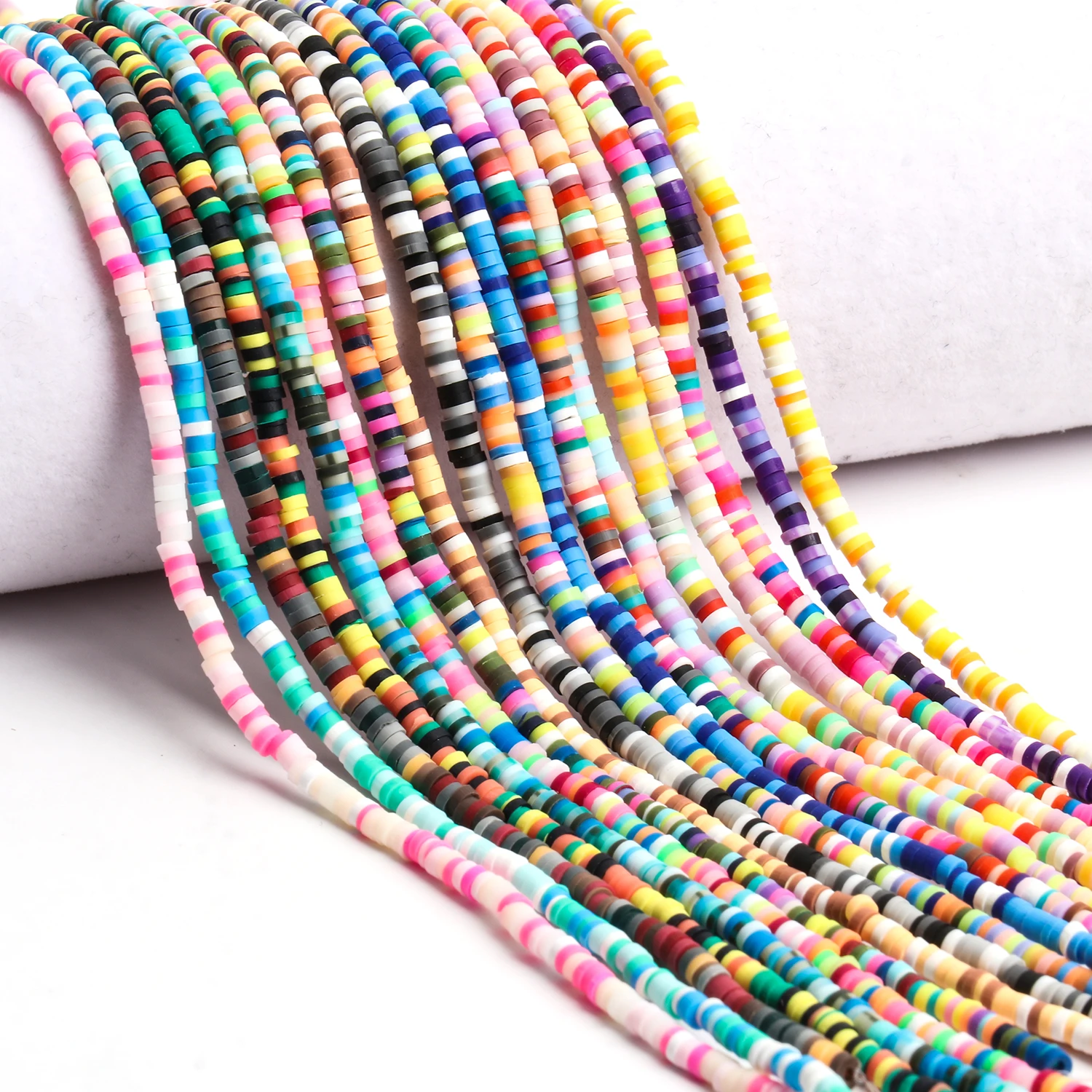

3x1mm Mixed Color Flat Round Handmade Polymer Clay Bead Spacers Loose Disc Bead for Jewelry Making DIY Bracelets Necklace