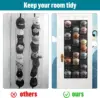 27 Pockets Hat Rack for Baseball Caps Over The Door Cap Organizer Hat Holder With Large Clear Pockets &3 Hooks Hat Storage 6