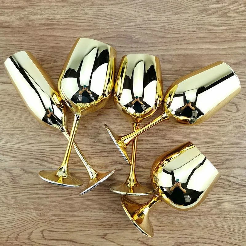 Gold Plated Wine Glass,High Footed Glass,Crystal ,Champagne,Brandy,High Aesthetic Decoration,High-end Red Wine Glasses Drinkware