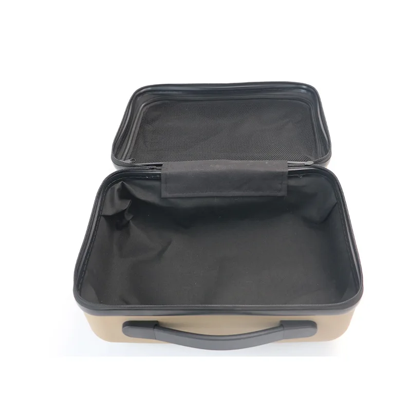Compact Waterproof 15-Inch Travel Makeup Organizer with EVA Tray and Handle