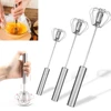 Kitchen Stainless Steel Whisk Creamer Semi-automatic Rotary Whisk Beech Wood Vase Handle Hand Mixer Egg Beater Tools