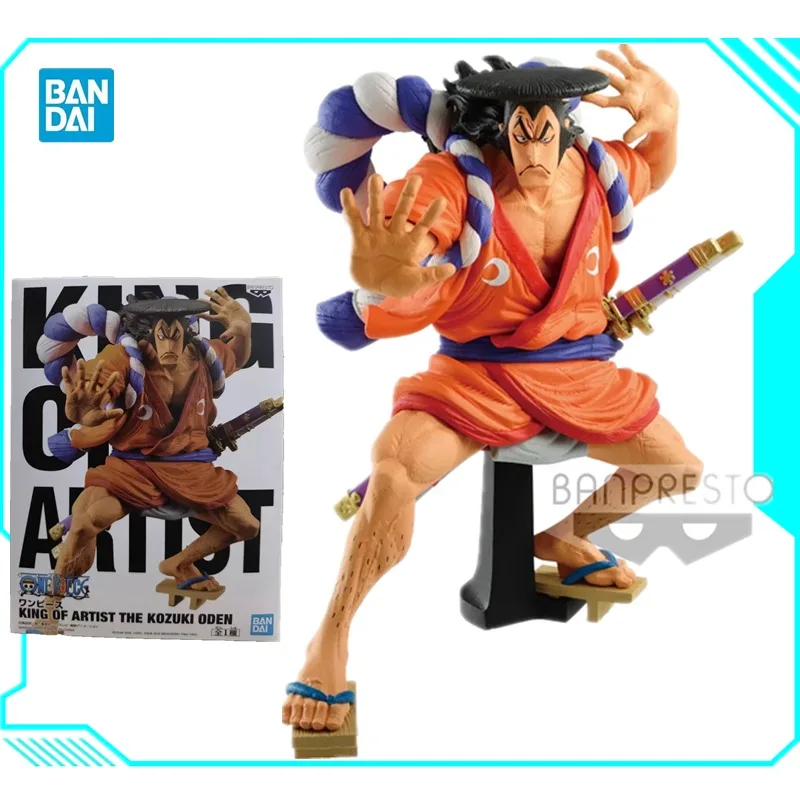 Bandai Original Banpresto One Piece Kozuki Oden The King Of Artist Wano Country Anime Action Figures Model Ornament Toy