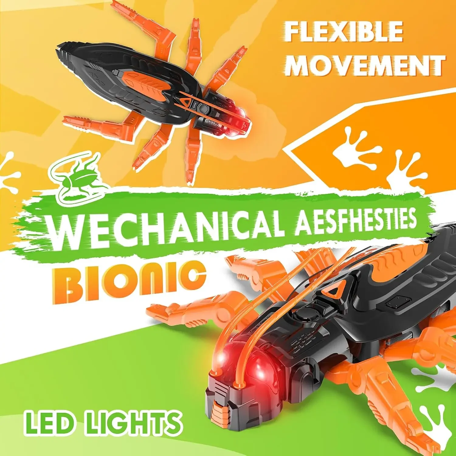 Wall Climbing RC Cockroach Toy, Remote Control Insect with LED Eyes, Realistic Crawling, Climbs Glass Walls, Prank Gift for Kids
