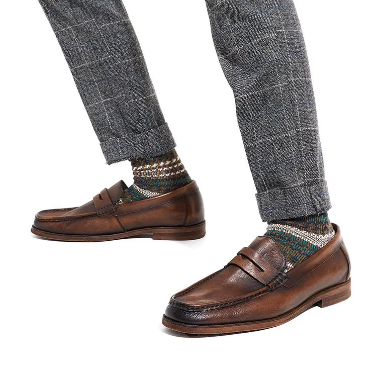 

Handmade Shoes Men Loafers Slip On Business Casual Shoes Classic Leather Breathable Men Shoes Flat