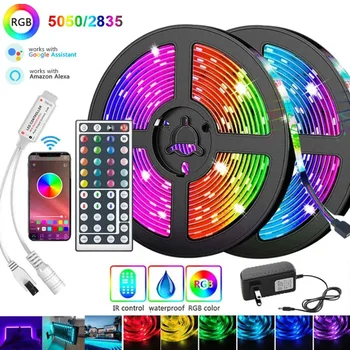 Led Strip 5 15 Meter 20M Led Strip Light Waterproof Rgb 12V 5050 2835 Ir Wifi Bluetooth Self-Adhesive Led Band Led Room Light
