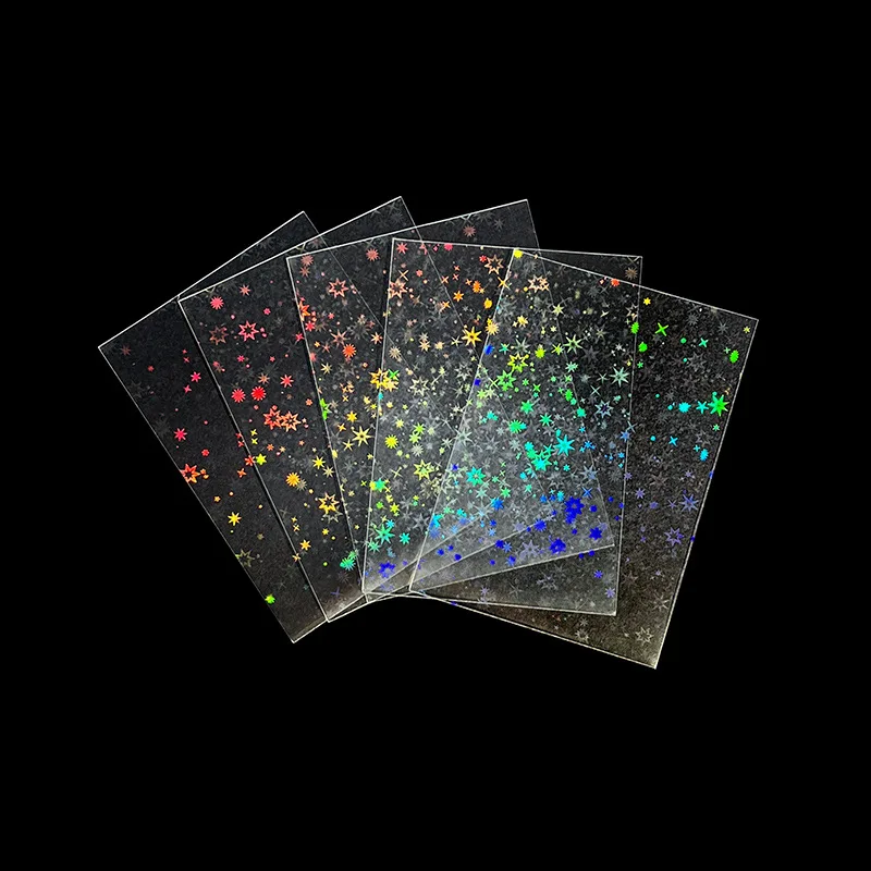 50pcs Board Game Card Sleeves Sweet Heart Foil Transparent Laser Clear Photo Kpop Protector Trading Cards Shield Cover card protector idol card protector memory card protector