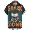 New Men's Hawaiian Beach Button Shirts Short Sleeve Animal Shark 3D Print Casual Lapel Fashion Collar Retro Clothes Hiphop 6