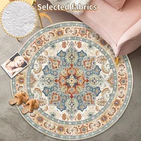 Vintage Bohemian Round Carpet Soft Decoration Bedroom Mat Ethnic Style Computer Chair Rug Washable Non-slip Coffee Tables  1
