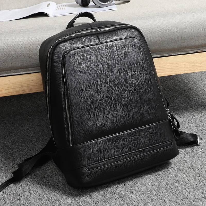 

AETOO Leather backpack men's head layer cowhide backpack Korean version casual men's schoolbag travel bag men's bag computer ba