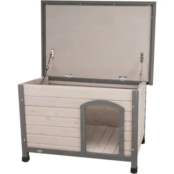 Small Classic Outdoor Dog House Weatherproof Finish Elevated Floor Puppy Kennel for Indoor Dogs Pet Supplies Products Home 3