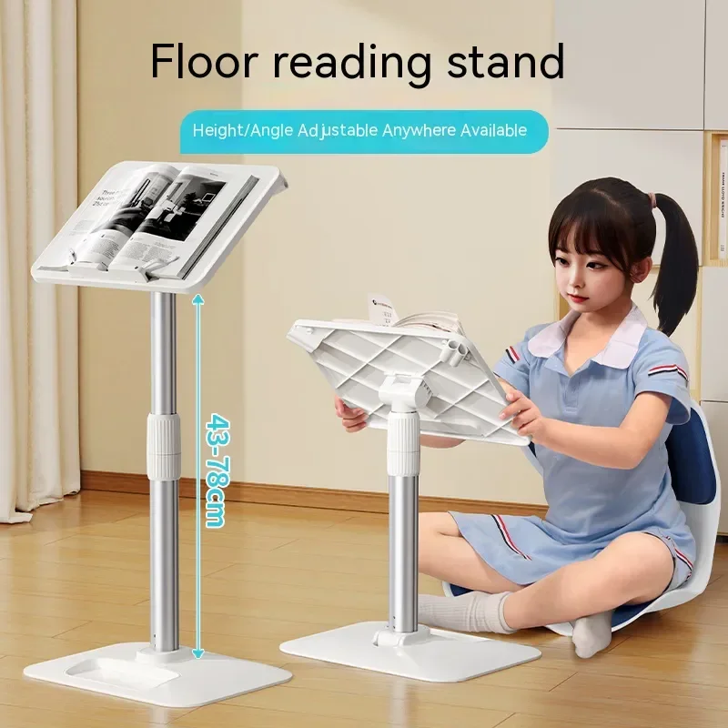 Oatsbasf-altura Piso Suporte de Leitura Ajustável Tablet Stand Estante Livro Levantável Mesa de Leitura Pad Dobrável Suporte Laptop 4378cm - Imagem 3