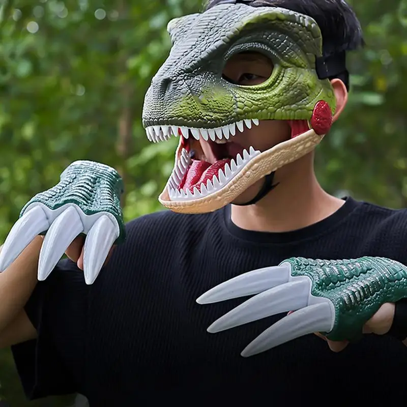 Máscara De Látex De Cabeza De Dinosaurio Realista – Ideal Para Halloween, Carnaval Y Cosplay, Con Boca Abierta Para Respirar Y Beber