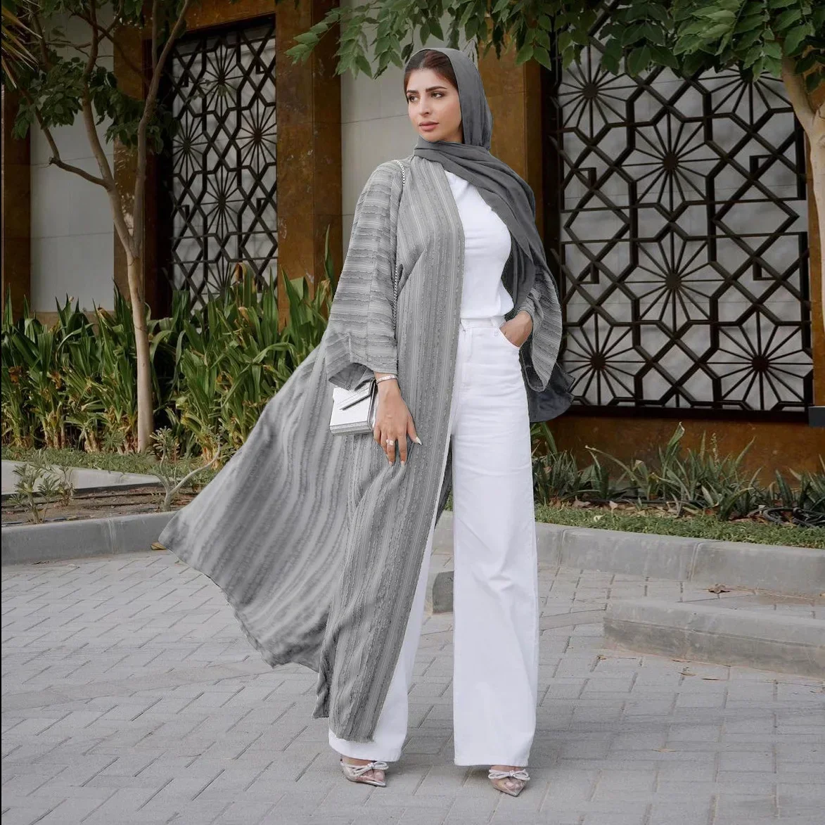 

Knit Cardigan Abaya Muslim Coat Women Open Abayas Dubai Islamic Fashion Clothes Ropa Arabe Turkish Tunic Kimono Femme Musulmane