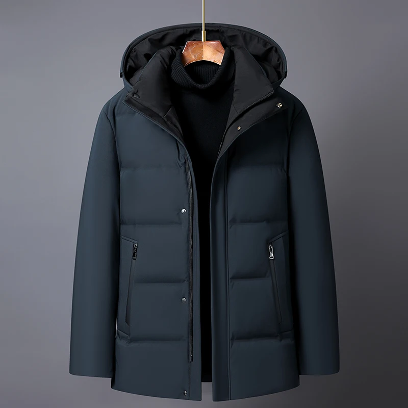 

Зимние короткие пальто с перьями для мужчин, новинка 2023, женские куртки из белого утиного пуха 90%, толстые теплые парки с капюшоном для мужчин среднего возраста