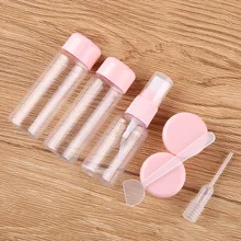 

Travel Mini Makeup Cosmetic Face Cream Pot Bottles 7pcs/Set Plastic Transparent Empty Make Up Container Bottle Travel Accessorie