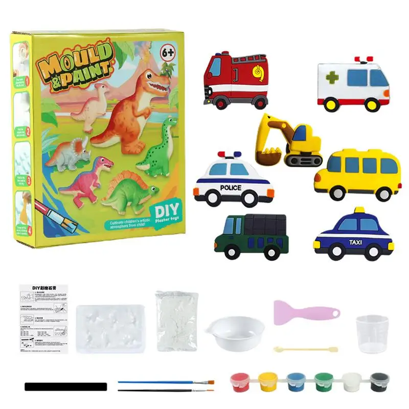 

Paint Plaster For Kids Painting Kit Plaster Toys Painting Set Art Supplies Dinosaur Car DIY Crafts Plaster Art For Preschool