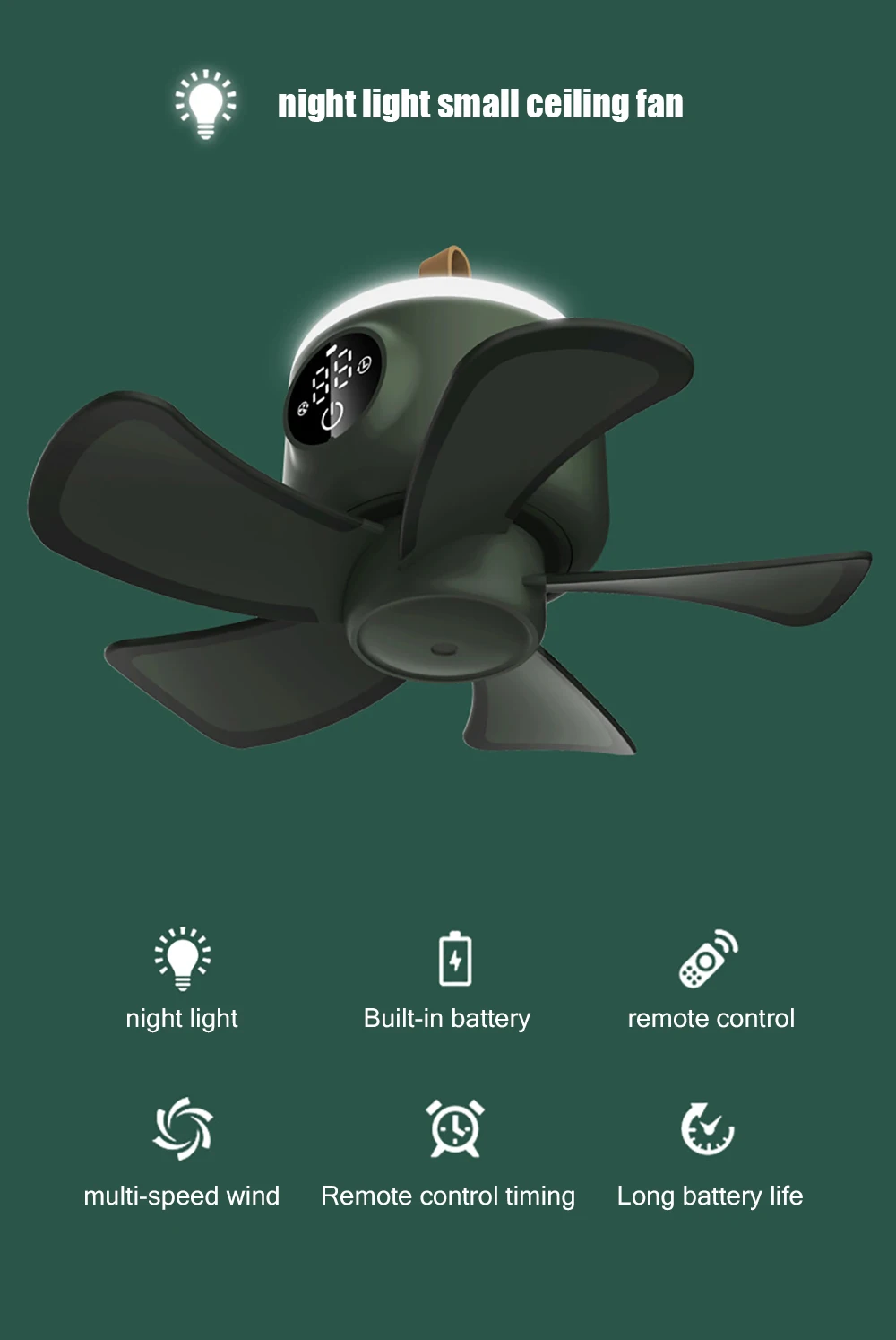 S23a267d1fbac47858f595db0e2295d9cX 8000mAh USB Ceiling Fan Air Cooler USB Fans With Remote Control Camper Tents Hanger Fan for Bed Camping Outdoor Hanging Mallzona