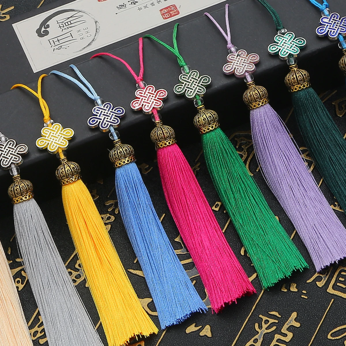 18cm Alloy Chinese Knot Charms Tassel 1pc for Handmade DIY Crafts Phone Chain Making Sewing Accessories