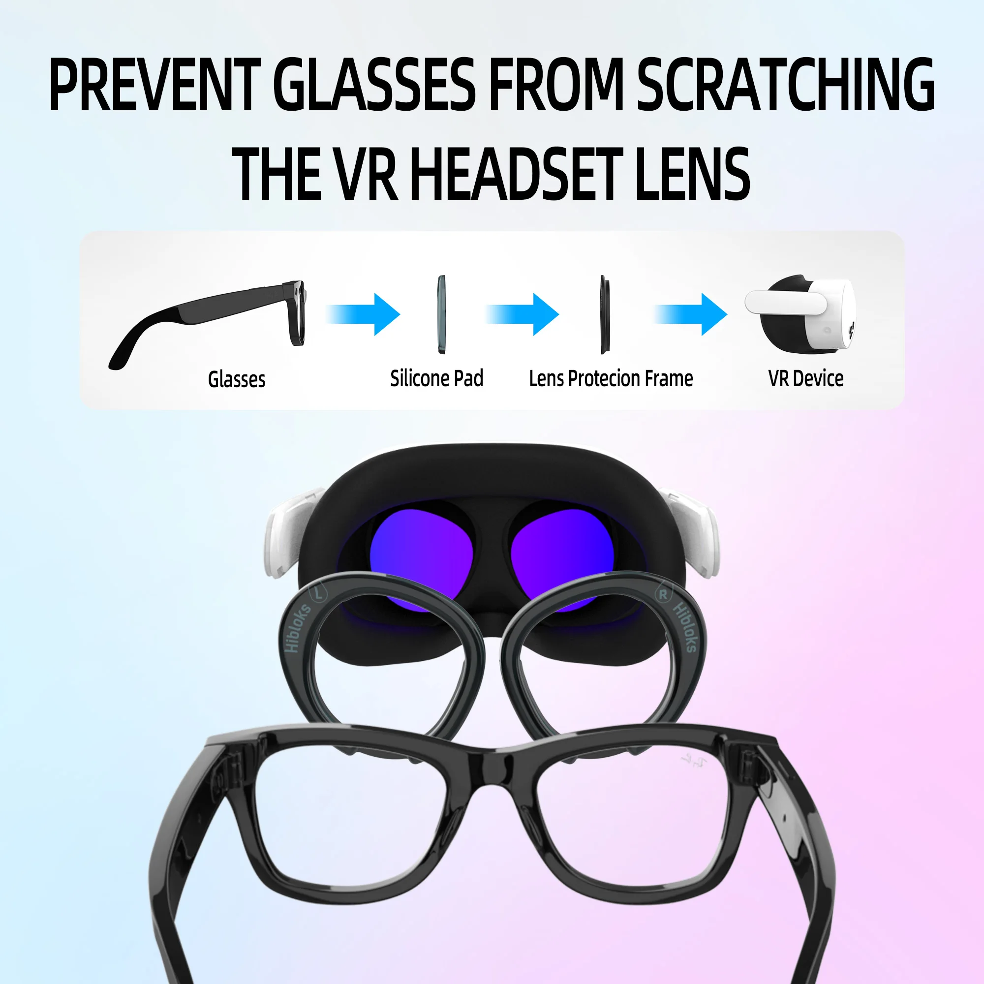 Hibloks Glasses Spacer Prevent Myopia Glasses and VR Lenses from Scratching VR