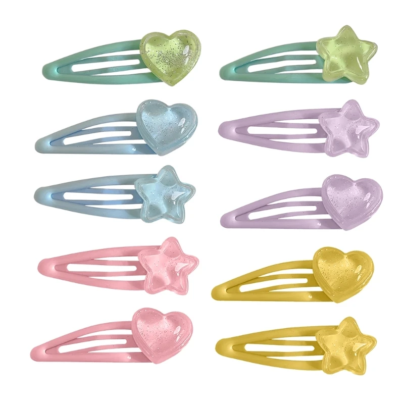 

Star/ Heart Hair Clip Teens Hairpin Candy Color Hair Clip New Dropship