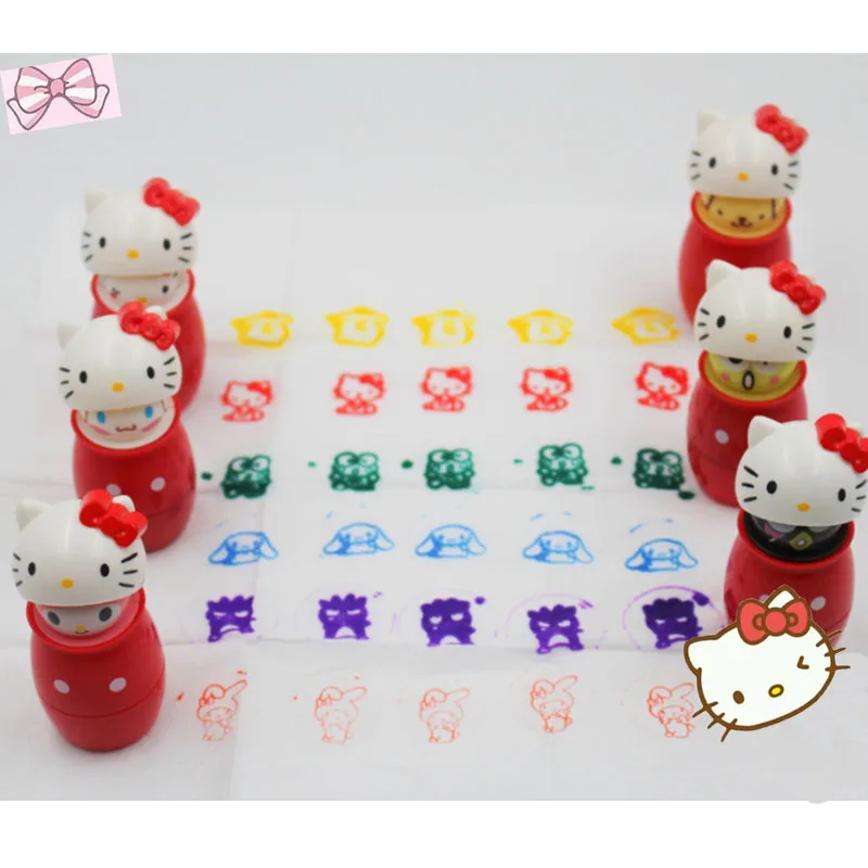 

Hello Kitty аниме мультфильм печать игрушка Kawaii штамп печатная игрушка Kuromi Melody Cinnamoroll детская Учительская принадлежность детский подарок