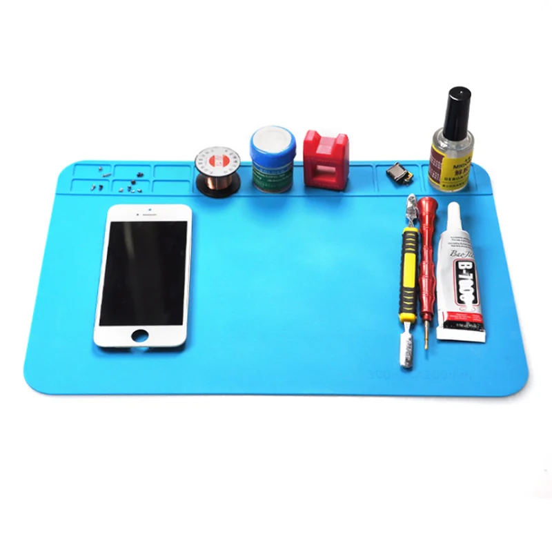 Heat Resistant Silicone Desk Mat BGA Soldering Insulation Platform Desk Pad  Mat For Mobile Phone Computer Repair Tool