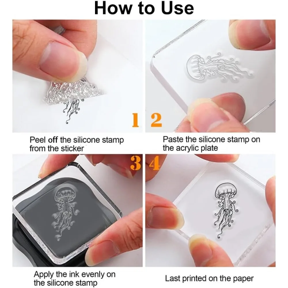 Mermaid clear stamps for card making jellyfish fish coral rubber stamps under the sea cards scrapbooking stamp transparent paper clear stamps