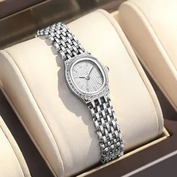 Luxury Women's Gold Stainless Steel Bracelet Watch (White)
