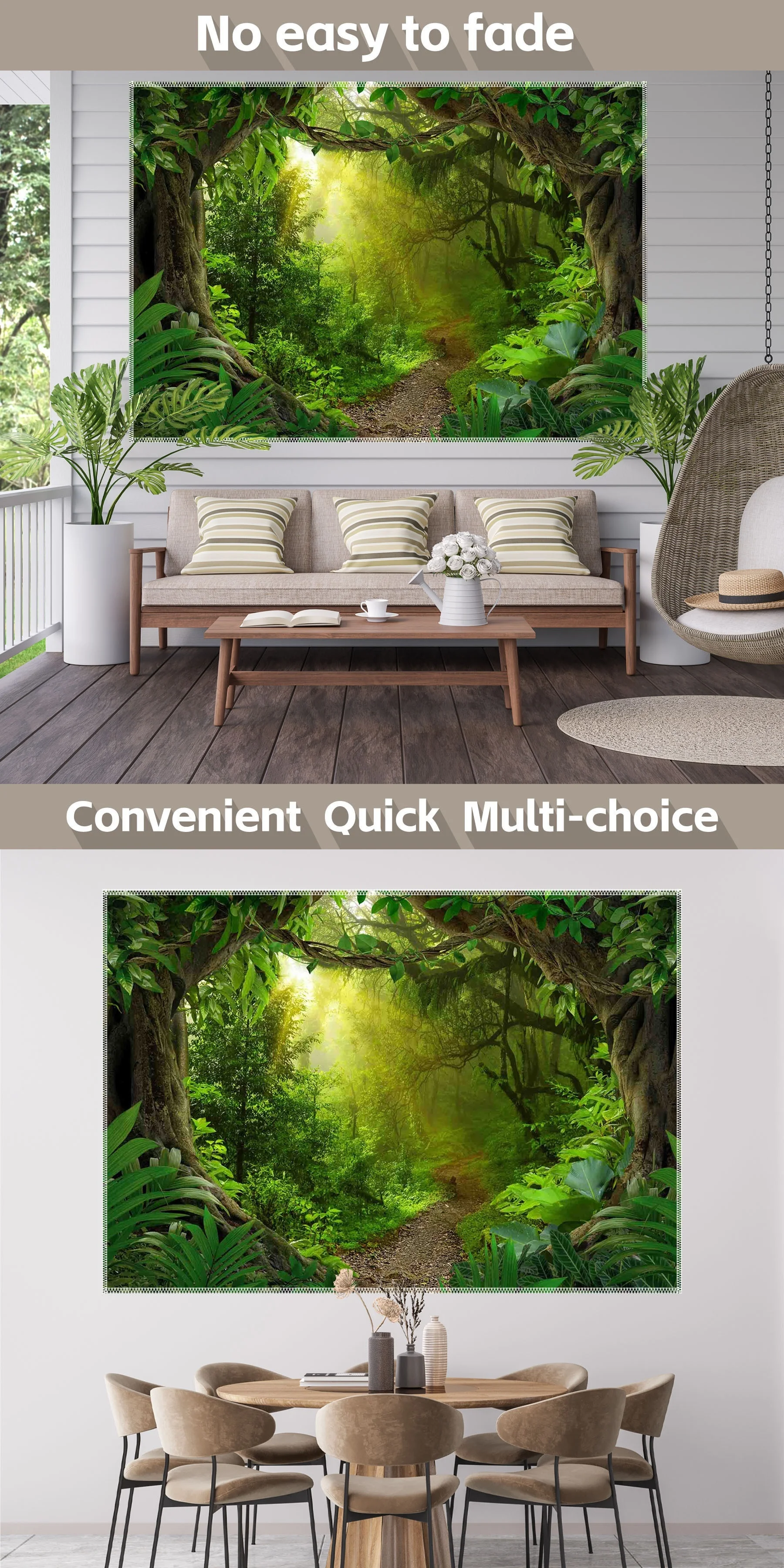 Regenwald Fotografie Hintergrund, Tropischer Dschungelwald Naturlandschaft Hintergrund, Safari Party Banner Dekorationen – Detail 4