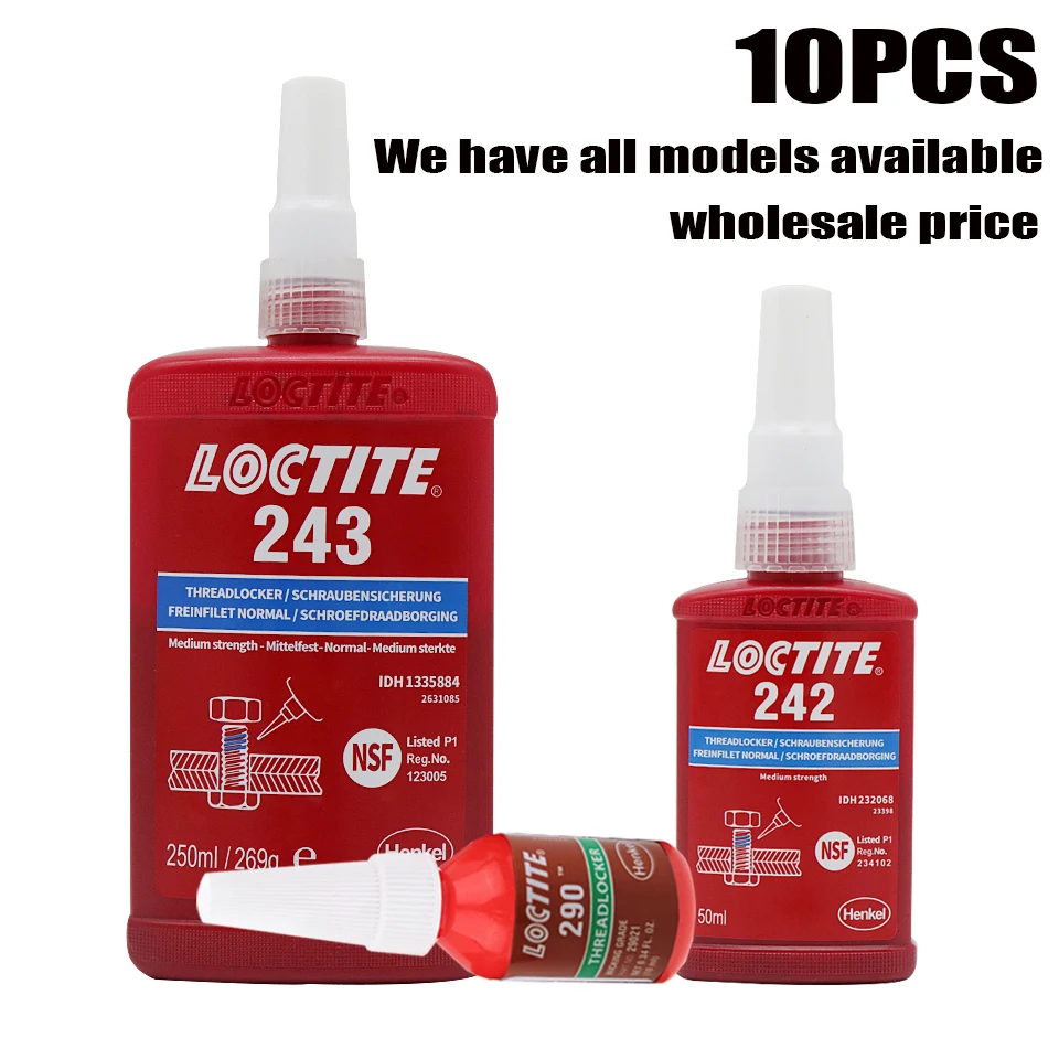 

10PCS USA loctite 241 242 272 243 222 270 screw adhesive 263 262 277 290 anaerobic glue anti-loose Sealing thread locking agent