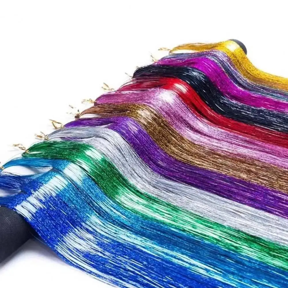 Hair Extensions 1 Set Delicate with Crochet Hook Widely Used  12 Colors Tinsel Hair Extensions Hair Accessories baby wrap with hat gauze bamboo cotton soft and elastic skin friendly delicate good water absorption