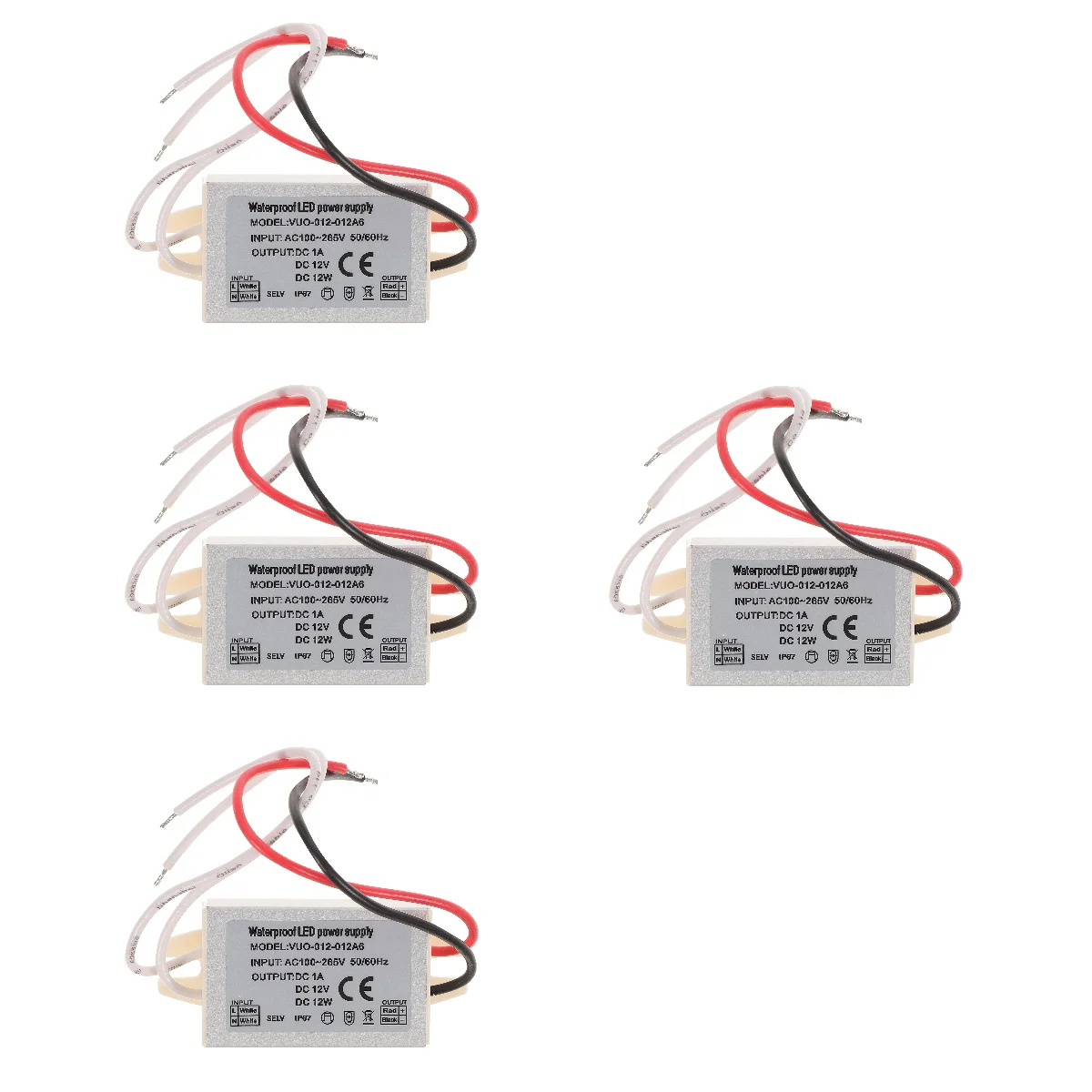 

4 Pieces LED Driver Switching Power Supply Converter Adapter Copper Drivers for Ceiling Lamp