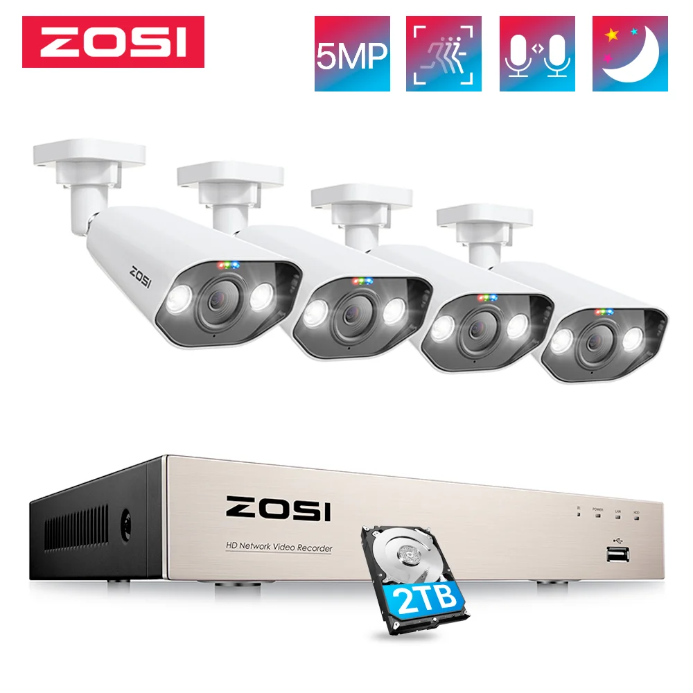 Tanio ZOSI 5MP PoE System kamer sklep