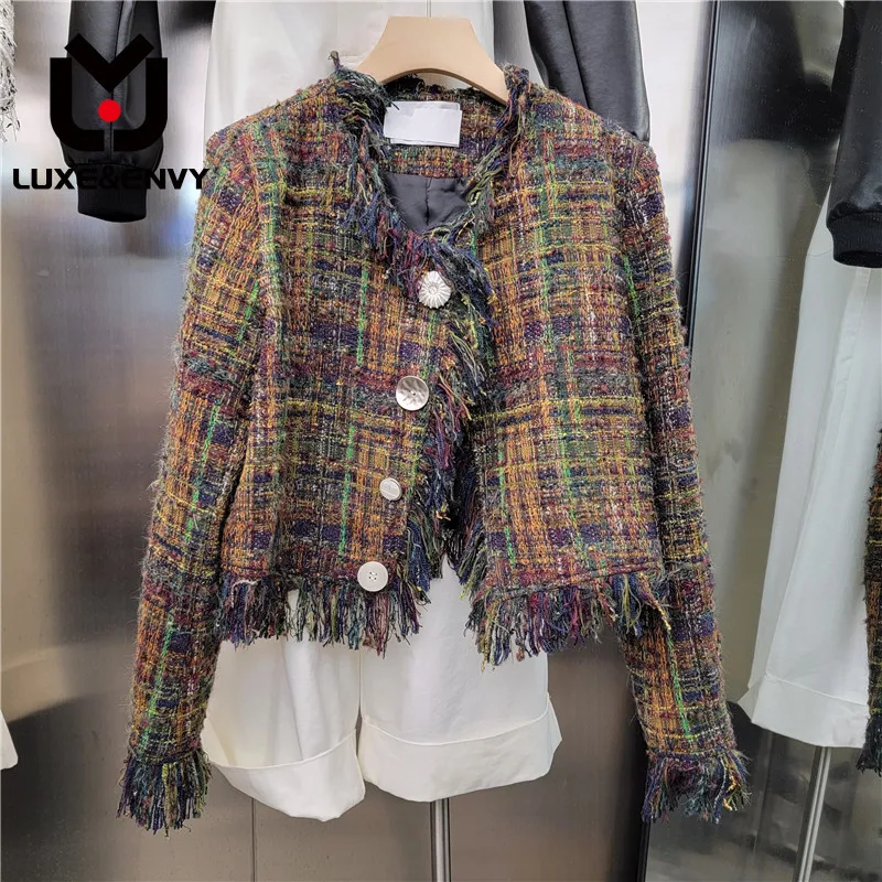 

LUXE&ENVY Spring Autumn 2023 New Retro Flowing Suu Coat Women's Design Light, Mature, High 2023 Autumn