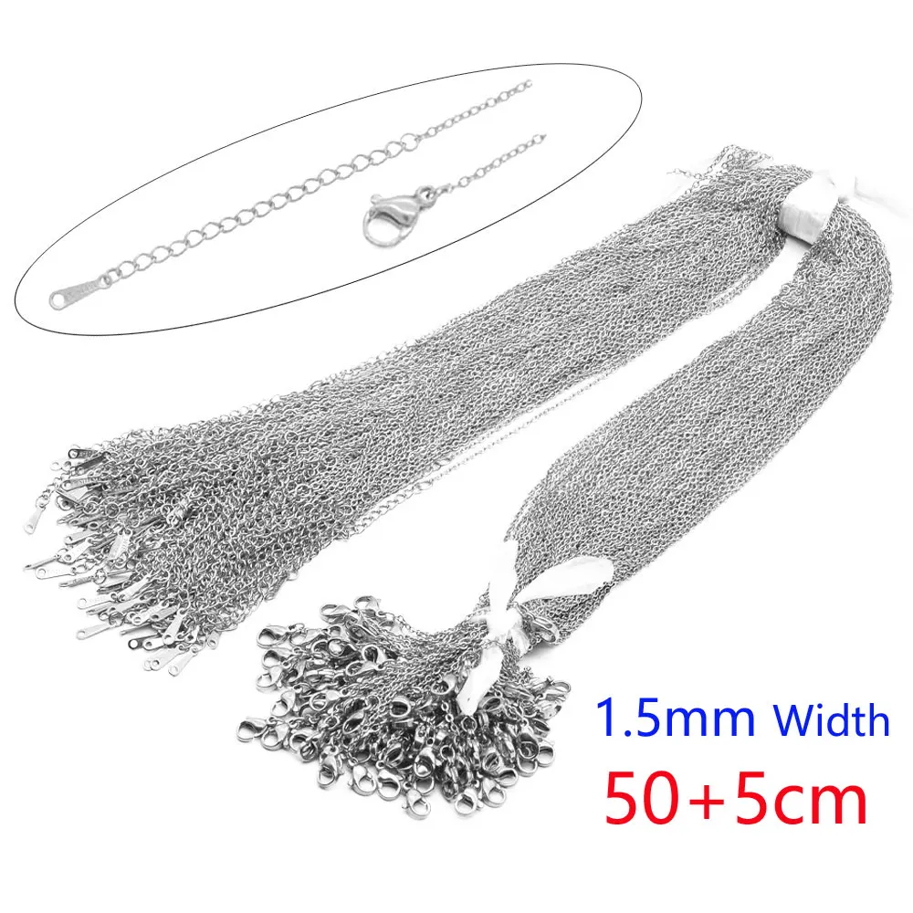 100pcs 18k Gold Plated Stainless Steel Flat Cross Necklace Chains for Women - Handmade DIY Jewelry