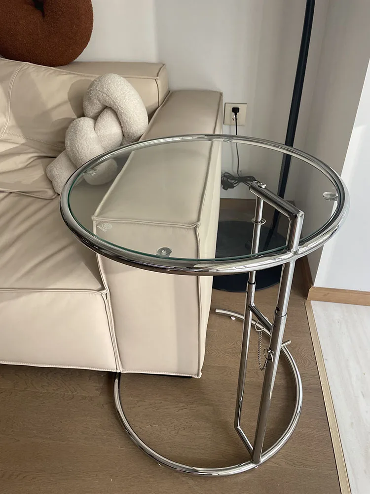 Side Table Coffee Table Mechanism Nordic Glass Coffee Tables Living Room Furniture Side Table Balcony Stainless Steel Lifting Tea Table Transparent Bedside Tables