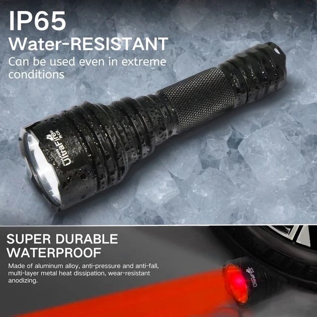 Torcia Rossa Da Caccia Ricaricabile - 350 Yard Luce LED Con Pulsante Remoto | Impermeabile - Foto 8
