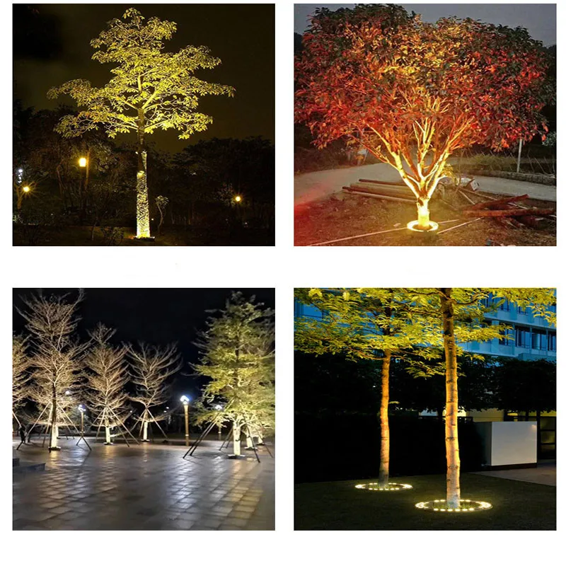 LEDTree Holding Light OutdoorLamp Post Projection RGB Automatic Color Change IP65 Waterproof Spot Lights For Garden Ground Plug