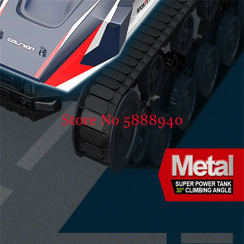 Crawler Type Spray Remote Control Tank 1:12 4WD Large Scale All Terrain Off Road High Speed Alloy Tracked RC Truck Vehicle Toy 5