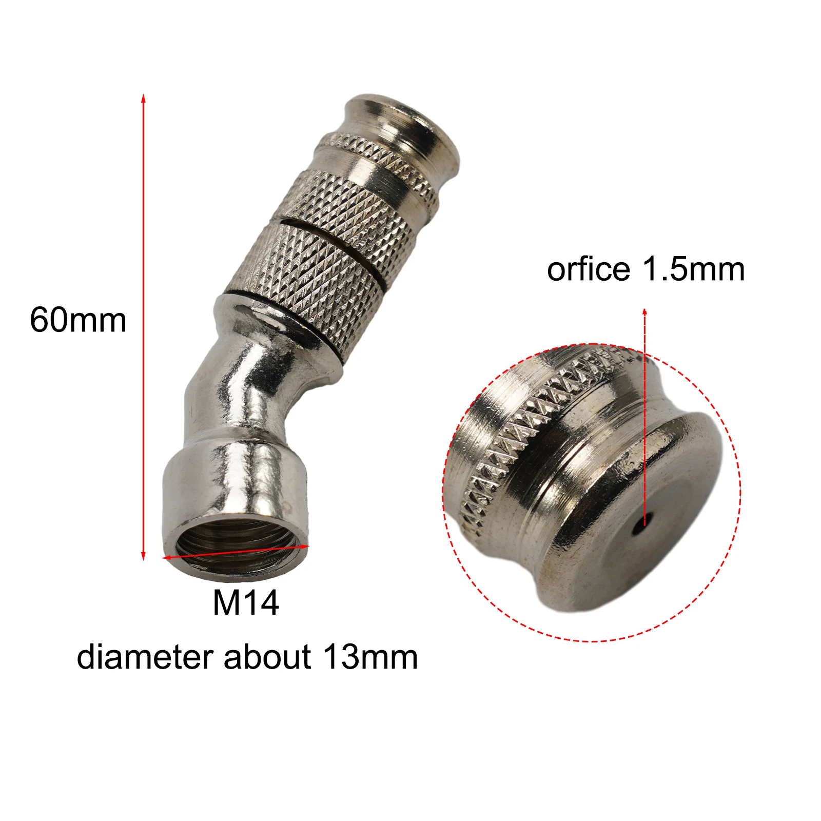 

1Pcs Brass M14x6cm Atomization Nozzle Adjustable Spray Garden Cleaning Machine Agricultural High Pressure Nozzle